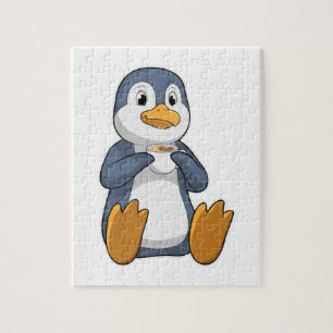 Penguin with Coffee Cup Jigsaw Puzzle