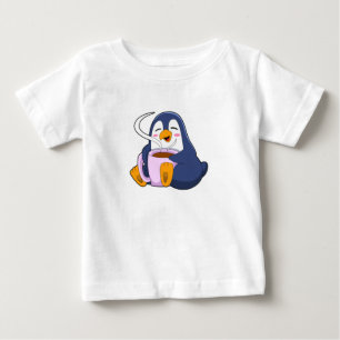 Penguin with Cup of Coffee Baby T-Shirt