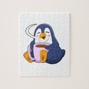 Penguin with Cup of Coffee Jigsaw Puzzle