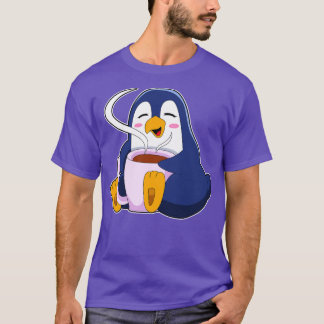 Penguin with Cup of Coffee T-Shirt