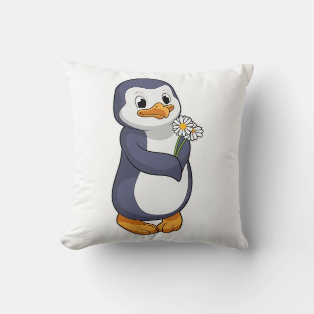 Penguin with Daisy Cushion (Front)