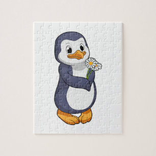 Penguin with Daisy Jigsaw Puzzle