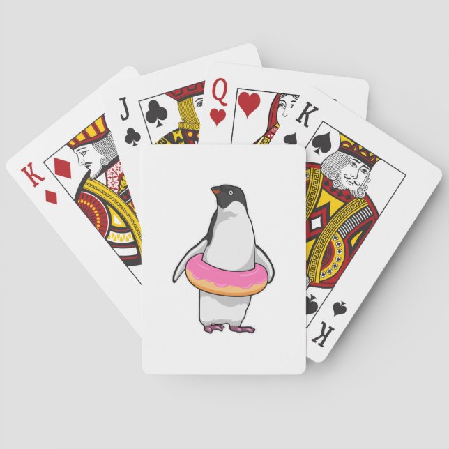 Penguin with Donut Playing Cards (Back)