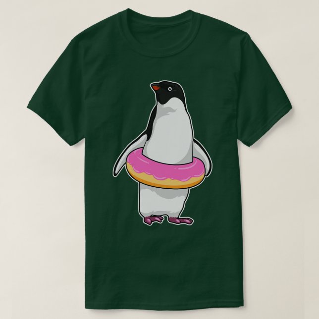 Penguin with Doughnut T-Shirt (Design Front)