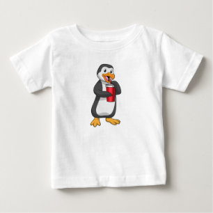 Penguin with Drinking cup with Straw Baby T-Shirt