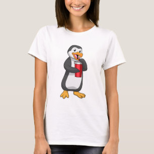Penguin with Drinking cup with Straw T-Shirt