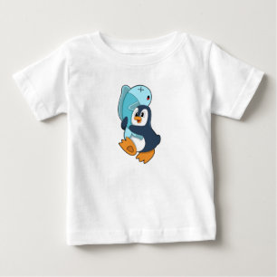 Penguin with Fish Baby T-Shirt
