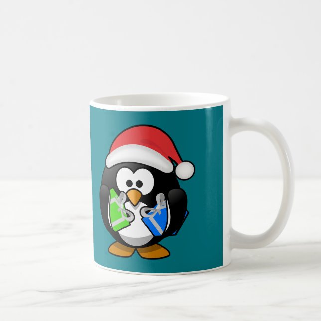 Penguin with Gifts Coffee Mug (Right)