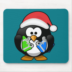 Penguin with Gifts Mouse Mat