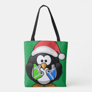 Penguin with Gifts Tote Bag