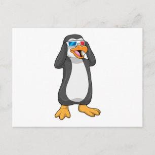 Penguin with Glasses Postcard