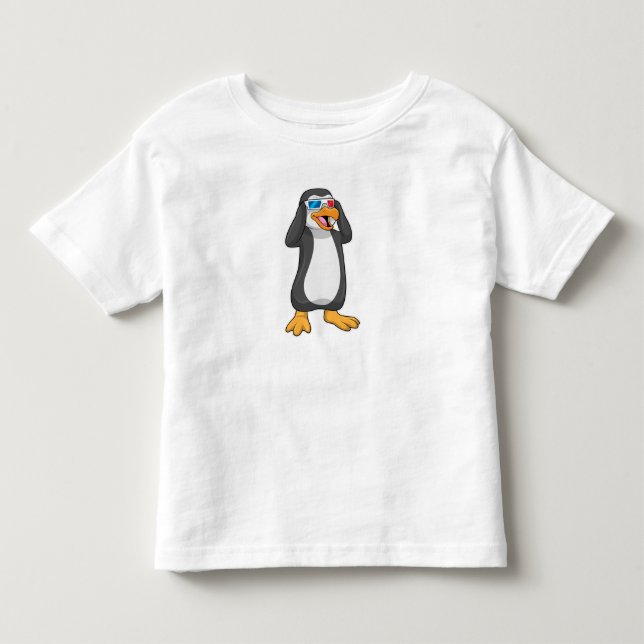Penguin with Glasses Toddler T-Shirt (Front)