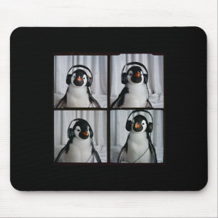 Penguin With Headphones Autism Sensory Zoo Penguin Mouse Mat