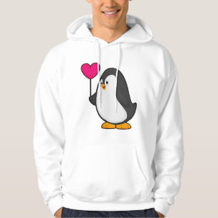 Penguin with Heart Balloon Hoodie