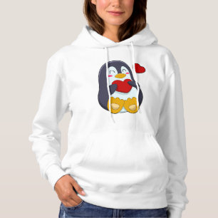 Penguin with Heart Hoodie