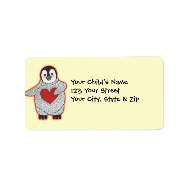 Penguin with Heart Label (Front)