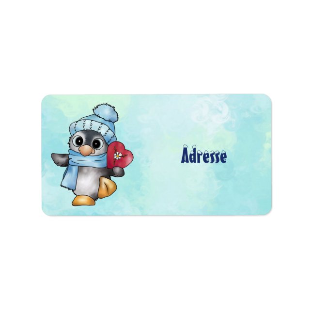 penguin with heart label (Front)