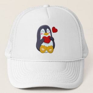 Penguin with Heart Trucker Hat