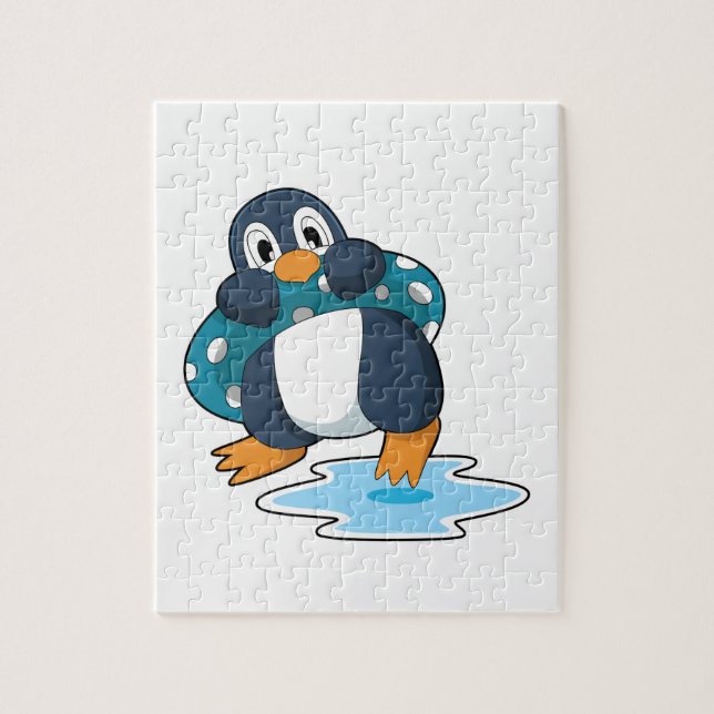 Penguin with Lifebuoy Jigsaw Puzzle (Vertical)