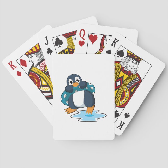 Penguin with Lifebuoy Playing Cards (Back)