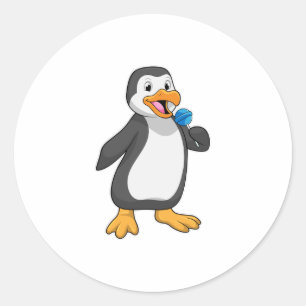 Penguin with Lollipop Sweets Classic Round Sticker