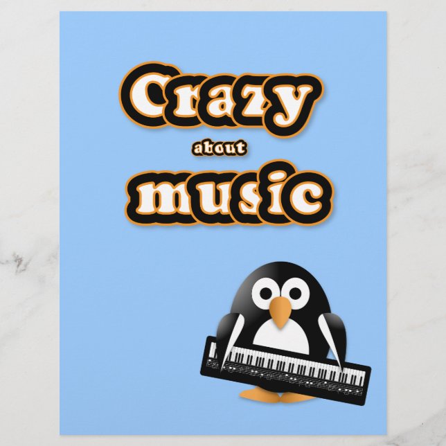 Penguin with piano keyboard flyer (Front)