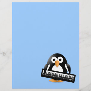 Penguin with piano keyboard flyer