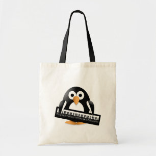 Penguin with piano tote bag