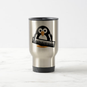 Penguin with piano travel mug