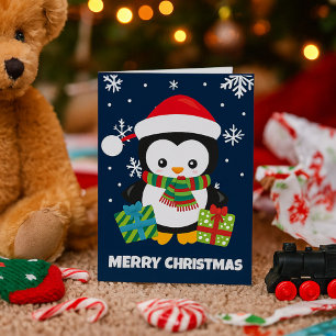 Penguin with Presents Cute Kids’ Christmas  Card