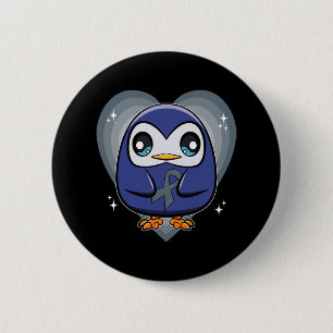 Penguin With Ribbon World Dyslexia Awareness  6 Cm Round Badge