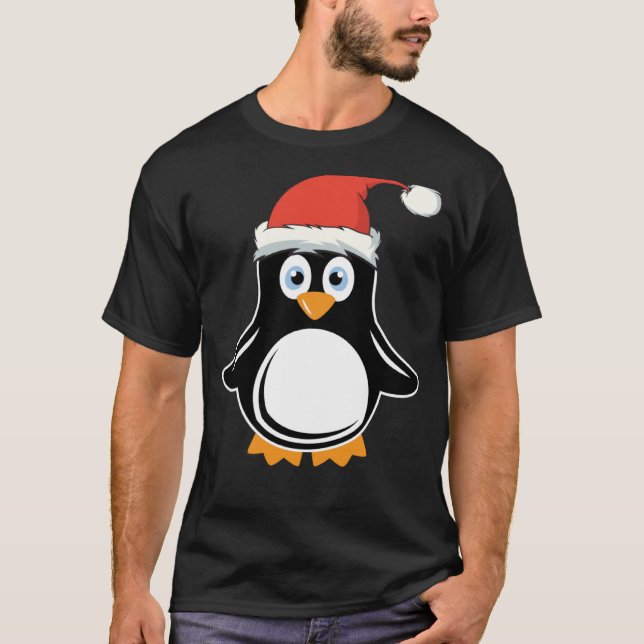 Penguin with Santa Hat T-Shirt (Front)