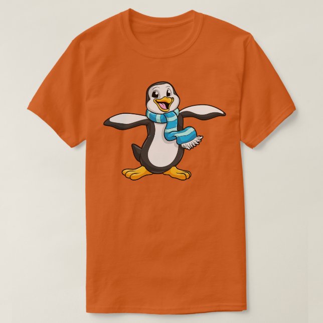 Penguin with Scarf 1 T-Shirt (Design Front)