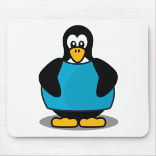 Penguin with shirt mouse mat