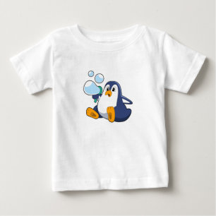 Penguin with Soap bubbles.PNG Baby T-Shirt