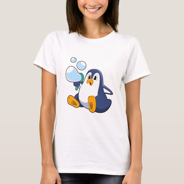 Penguin with Soap bubbles.PNG T-Shirt (Front)
