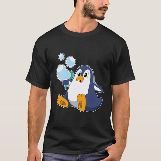 Penguin with Soap bubbles.PNG T-Shirt (Front)
