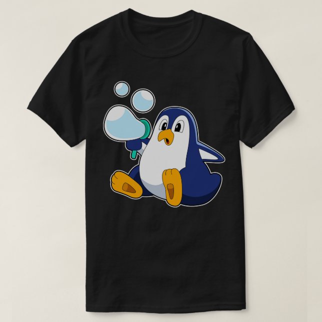 Penguin with Soap bubbles T-Shirt (Design Front)