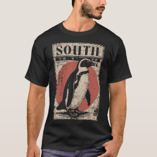 Penguin with Southern Sun and Ice Map T-Shirt