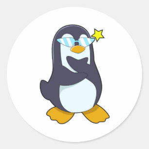 Penguin with Sunglasses Classic Round Sticker