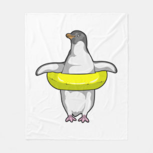Penguin with Swim ring Fleece Blanket