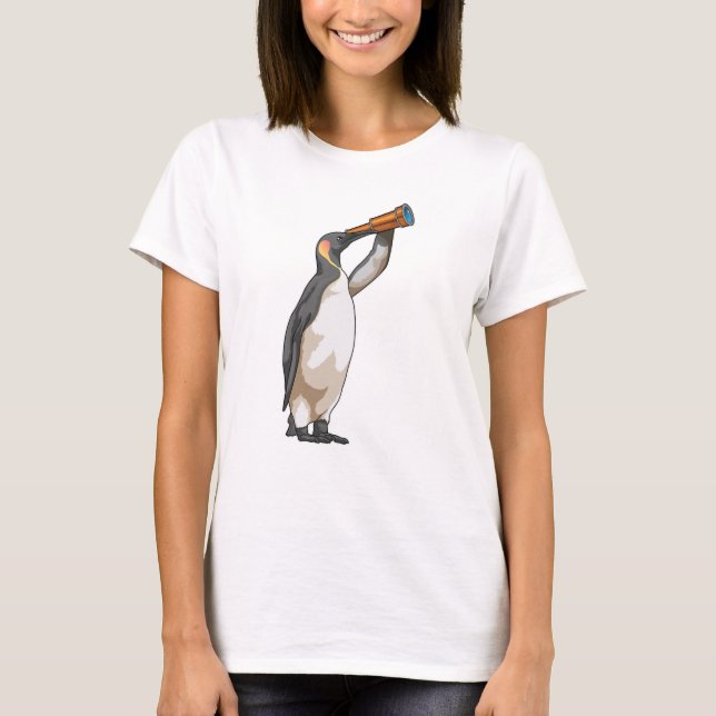 Penguin with Telescope T-Shirt (Front)