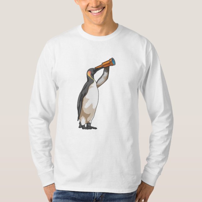 Penguin with Telescope T-Shirt (Front)