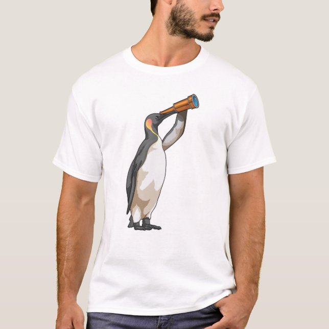 Penguin with Telescope T-Shirt (Front)