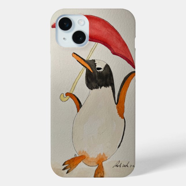 Penguin with Umbrella Case-Mate iPhone Case (Back)
