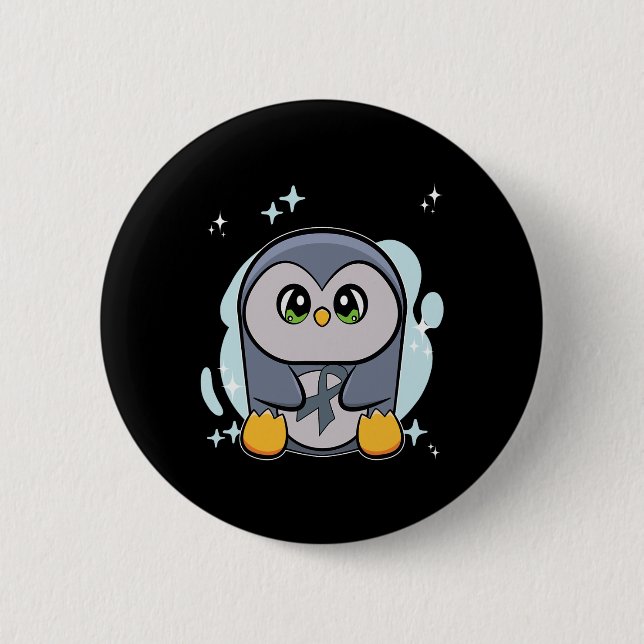 Penguin World Dyslexia Awareness  6 Cm Round Badge (Front)