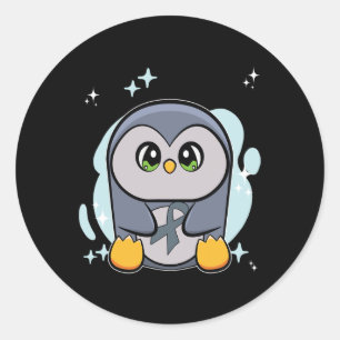 Penguin World Dyslexia Awareness Classic Round Sticker