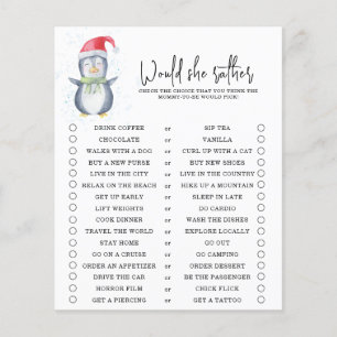 Penguin - Would she rather - baby shower game
