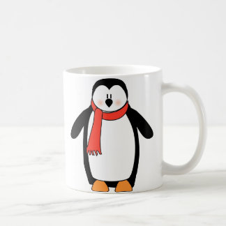 Penguin Wrapped in Red Scarf Coffee Mug