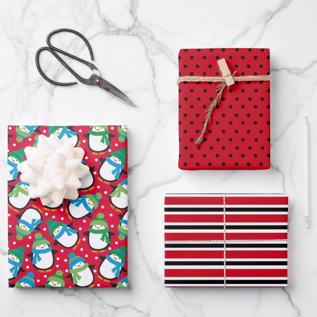 Penguin Wrapping Paper Sheet (Front)